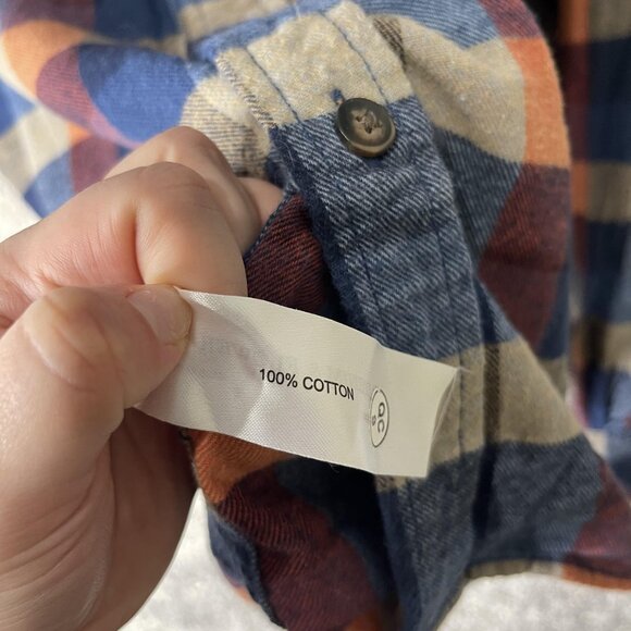 Denim & Flower Ricky Singh Shirt Mens Large Blue Plaid Flannel Button Up Cotton - Picture 7 of 8